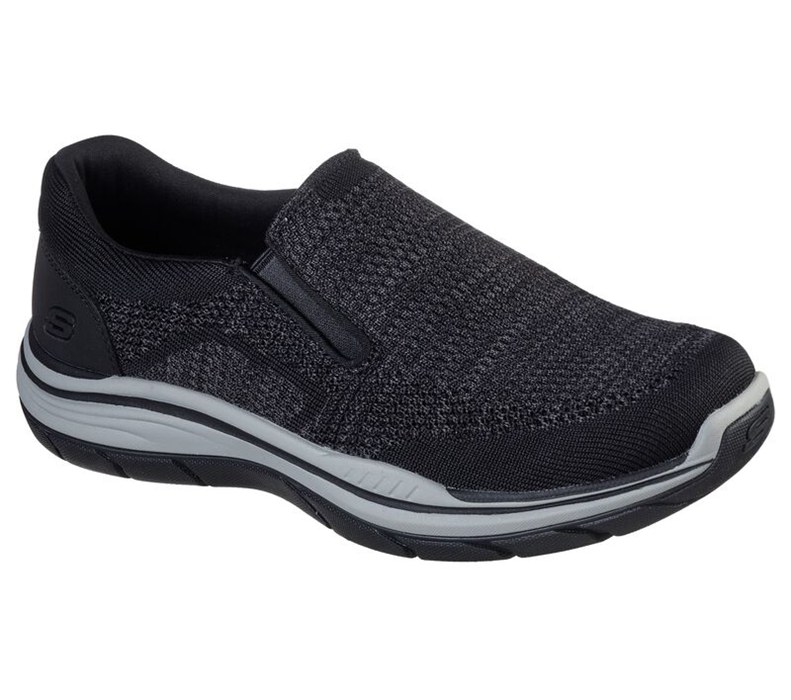 Skechers Herr Svarta Slip On - Relaxed Fit: Expected 2.0 - Arago - Sverige (BMNUW-7891)